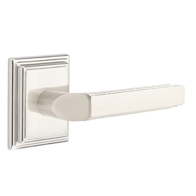 Emtek 8261-M-US26 Milano Door Lever Privacy Set With Wilshire Rosette Polished Chrome
