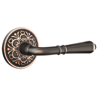 Emtek 8056-T-US10B Turino Door Lever Dummy Set With Lancaster Rosette Oil Rubbed Bronze