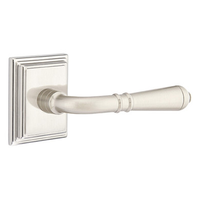 Emtek 8561-T-US15 Turino Door Lever Dummy Set With Wilshire Rosette Satin Nickel