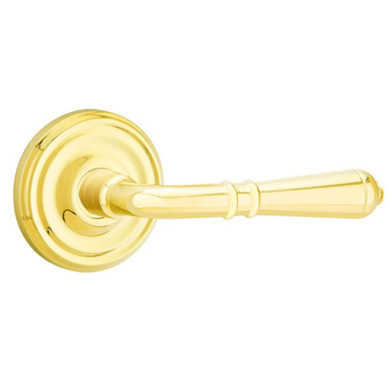 Emtek 8200-T-US3 Turino Door Lever Privacy Set With Regular Rosette Polished Brass