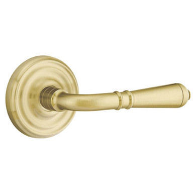 Emtek 8200-T-US4 Turino Door Lever Privacy Set With Regular Rosette Satin Brass