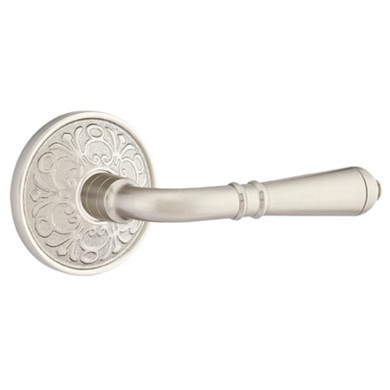 Emtek 8206-T-US15 Turino Door Lever Privacy Set With Lancaster Rosette Satin Nickel
