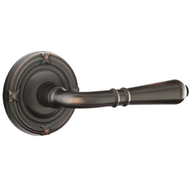 Emtek 8207-T-US10B Turino Door Lever Privacy Set With Ribbon & Reed Rosette Oil Rubbed Bronze