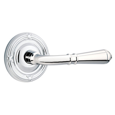 Emtek 8207-T-US26 Turino Door Lever Privacy Set With Ribbon & Reed Rosette Polished Chrome