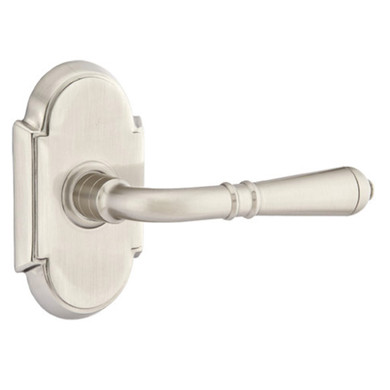 Emtek 8208-T-US15 Turino Door Lever Privacy Set With #8 Rosette Satin Nickel