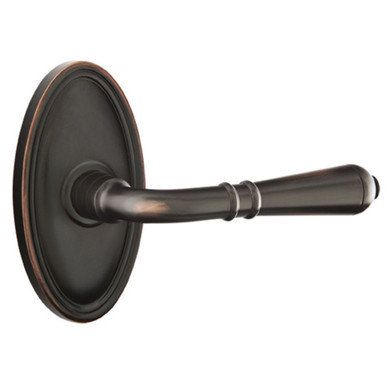Emtek 8220-T-US10B Turino Door Lever Privacy Set With Oval Rosette Oil Rubbed Bronze