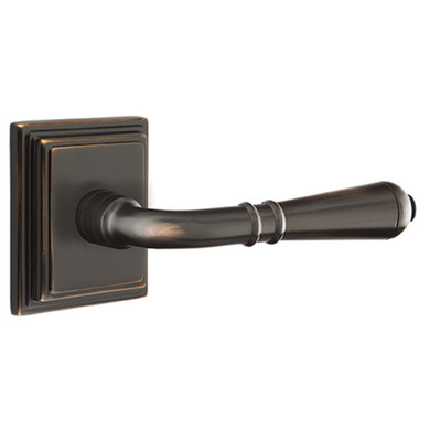 Emtek 8261-T-US10B Turino Door Lever Privacy Set With Wilshire Rosette Oil Rubbed Bronze