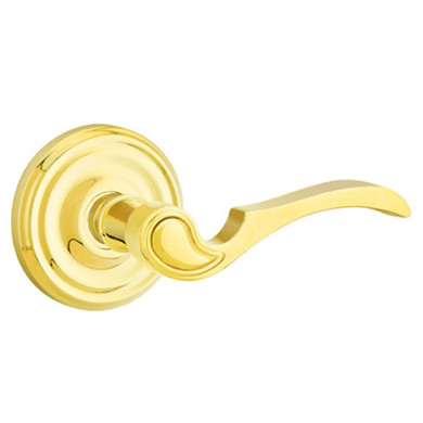 Emtek 8200-CV-US3 Coventry Door Lever Privacy Set With Regular Rosette Polished Brass