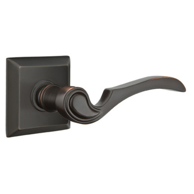 Emtek 8231-CV-US10B Coventry Door Lever Privacy Set With Quincy Rosette Oil Rubbed Bronze