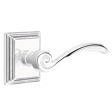 Emtek 8261-CV-US26 Coventry Door Lever Privacy Set With Wilshire Rosette Polished Chrome
