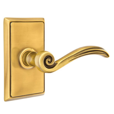 Emtek 8521-EN-US7 Elan Door Lever Dummy Set With Rectangular Rosette French Antique