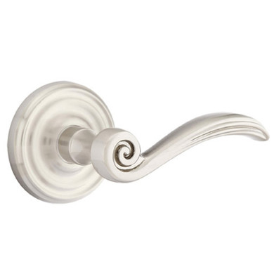 Emtek 8200-EN-US15 Elan Door Lever Privacy Set With Regular Rosette Satin Nickel