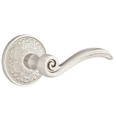 Emtek 8206-EN-US15 Elan Door Lever Privacy Set With Lancaster Rosette Satin Nickel