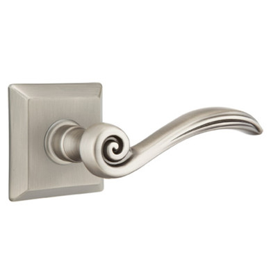 Emtek 8231-EN-US15A Elan Door Lever Privacy Set With Quincy Rosette Pewter
