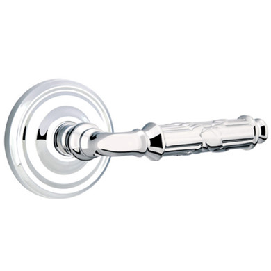 Emtek 8100-RBL-US26 Ribbon & Reed Door Lever Passage Set With Regular Rosette Polished Chrome