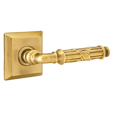 Emtek 8131-RBL-US7 Ribbon & Reed Door Lever Passage Set With Quincy Rosette French Antique
