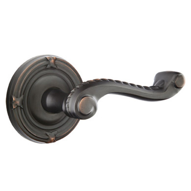 Emtek 8057-RL-US10B Rope Door Lever Dummy Set With Ribbon & Reed Rosette Oil Rubbed Bronze