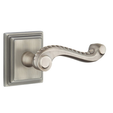 Emtek 8561-RL-US15A Rope Door Lever Dummy Set With Wilshire Rosette Pewter