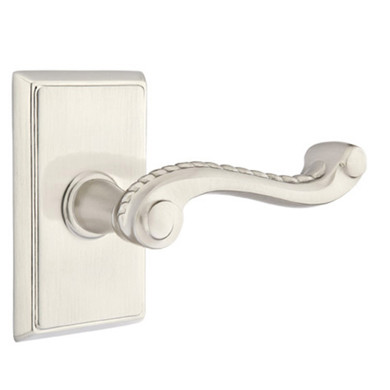 Emtek 8121-RL-US15 Rope Door Lever Passage Set With Rectangular Rosette Satin Nickel