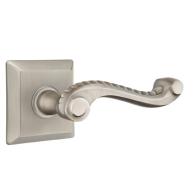 Emtek 8131-RL-US15A Rope Door Lever Passage Set With Quincy Rosette Pewter