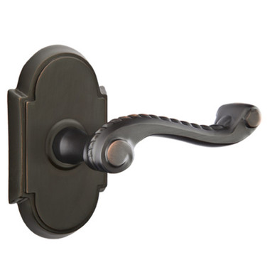 Emtek 8208-RL-US10B Rope Door Lever Privacy Set With #8 Rosette Oil Rubbed Bronze