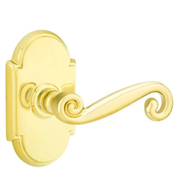 Emtek 8058-R-US3 Rustic Door Lever Dummy Set With #8 Rosette Polished Brass