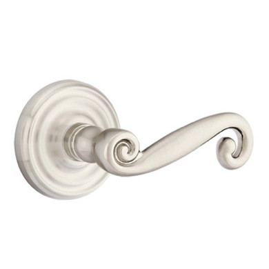 Emtek 8100-R-US15 Rustic Door Lever Passage Set With Regular Rosette Satin Nickel