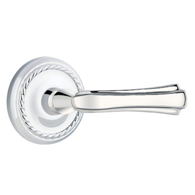 Emtek 8101-WM-US26 Wembley Door Lever Passage Set With Rope Rosette Polished Chrome