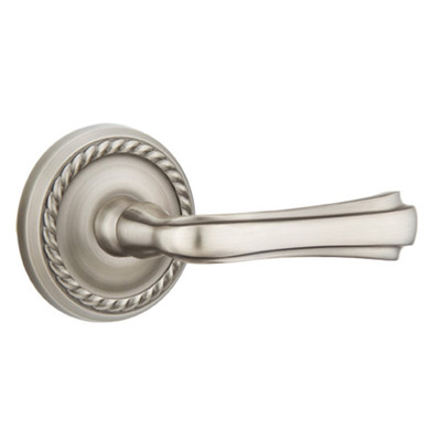 Emtek 8201-WM-US15A Wembley Door Lever Privacy Set With Rope Rosette Pewter