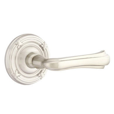 Emtek 8207-WM-US15 Wembley Door Lever Privacy Set With Ribbon & Reed Rosette Satin Nickel