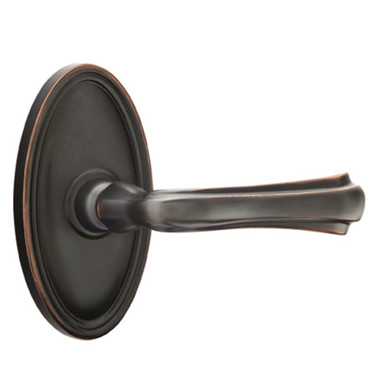 Emtek 8220-WM-US10B Wembley Door Lever Privacy Set With Oval Rosette Oil Rubbed Bronze