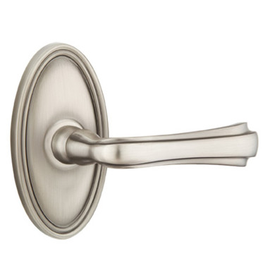 Emtek 8220-WM-US15A Wembley Door Lever Privacy Set With Oval Rosette Pewter