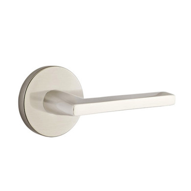 Emtek 5209-HLO-US15 Helios Door Lever Privacy Set With Disk Rosette Satin Nickel