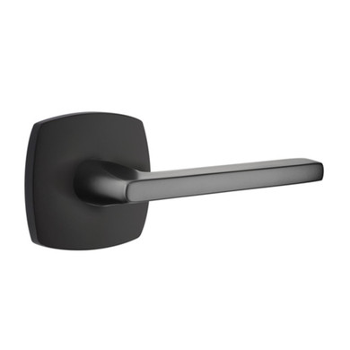 Emtek 5316-HLO-US19 Helios Door Lever Passage Set With Urban Modern Rosette Flat Black