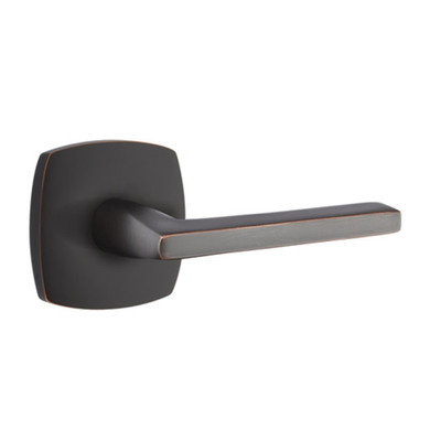 Emtek 5326-HLO-US10B Helios Door Lever Privacy Set With Urban Modern Rosette Oil Rubbed Bronze