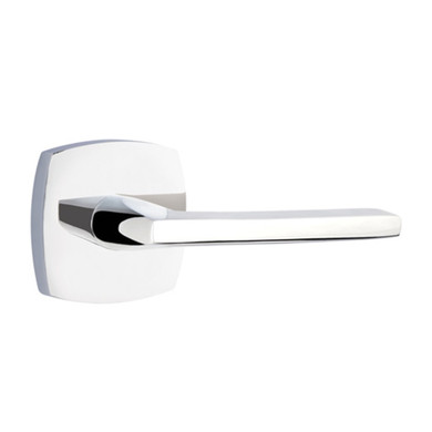 Emtek 5326-HLO-US26 Helios Door Lever Privacy Set With Urban Modern Rosette Polished Chrome