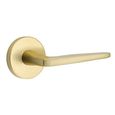 Emtek 5109-HER-US4 Hermes Door Lever Passage Set With Disk Rosette Satin Brass
