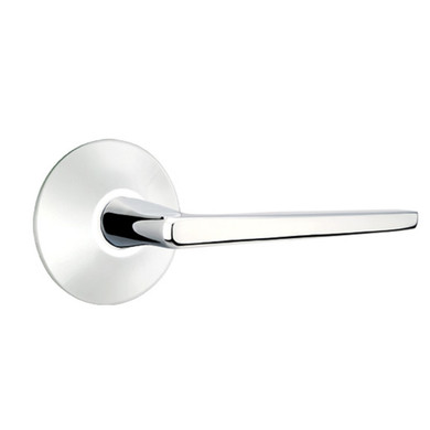 Emtek 5207-HER-US26 Hermes Door Lever Privacy Set With Modern Rosette Polished Chrome