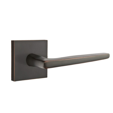 Emtek 5210-HER-US10B Hermes Door Lever Privacy Set With Square Rosette Oil Rubbed Bronze