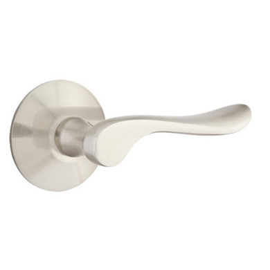 Emtek 5207-LU-US15 Luzern Door Lever Privacy Set With Modern Rosette Satin Nickel