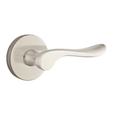 Emtek 5209-LU-US15 Luzern Door Lever Privacy Set With Disk Rosette Satin Nickel