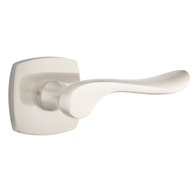 Emtek 5326-LU-US15 Luzern Door Lever Privacy Set With Urban Modern Rosette Satin Nickel