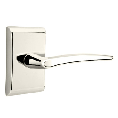 Emtek 5211-POS-US14 Poseidon Door Lever Privacy Set With Neos Rosette Polished Nickel