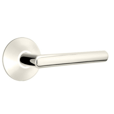 Emtek 5207-STU-US14 Stuttgart Door Lever Privacy Set With Modern Rosette Polished Nickel