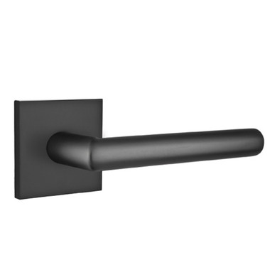 Emtek 5210-STU-US19 Stuttgart Door Lever Privacy Set With Square Rosette Flat Black
