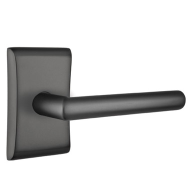 Emtek 5211-STU-US19 Stuttgart Door Lever Privacy Set With Neos Rosette Flat Black