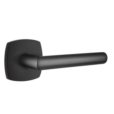 Emtek 5326-STU-US19 Stuttgart Door Lever Privacy Set With Urban Modern Rosette Flat Black