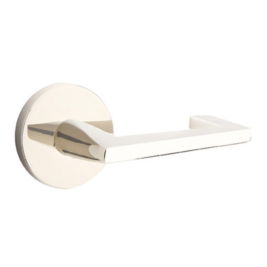 Emtek 5109-AG-US14 Argos Door Lever Passage Set With Disk Rosette Polished Nickel