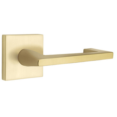 Emtek 5110-AG-US4 Argos Door Lever Passage Set With Square Rosette Satin Brass