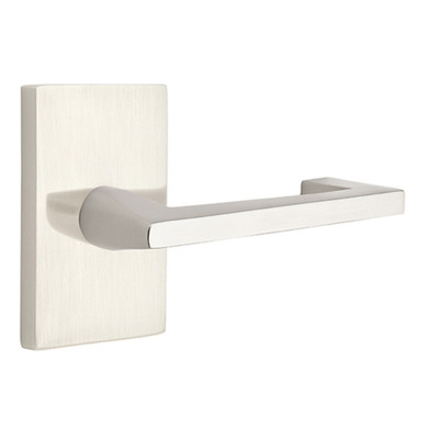 Emtek 5212-AG-US15 Argos Door Lever Privacy Set With Modern Rectangular Rosette Satin Nickel